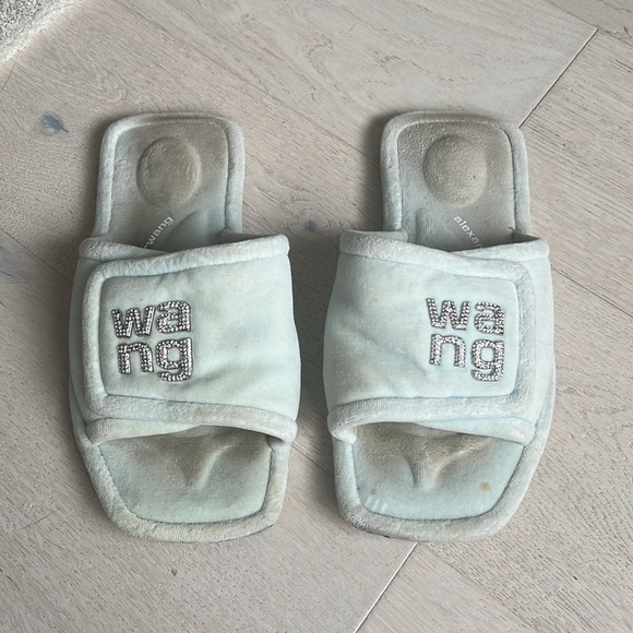 ALEXANDER WANG Lana Crystal Logo Slide Slipper Size 38 = US 8 - Picture 3 of 11